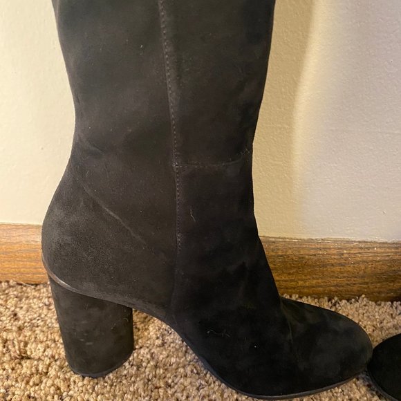 Tall Black Stuart Weitzman Suede Boots, Size 8 - Picture 11 of 11